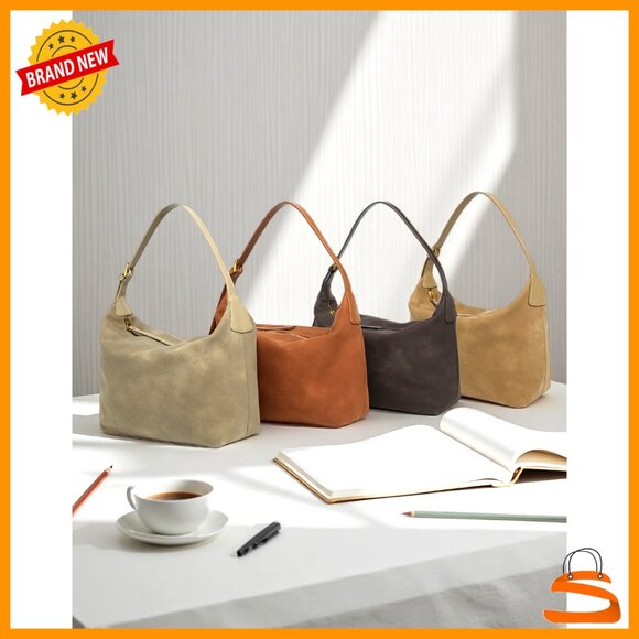 Medium Suede Hobo Bag Adjustable Strap Crossbody Shoulder Purse